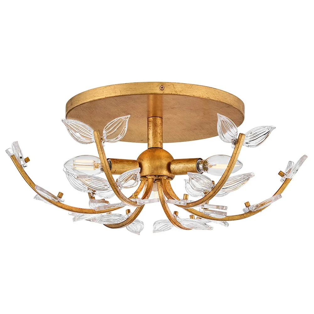 Aliso LED Semi-Flush Mount in Distressed Brass