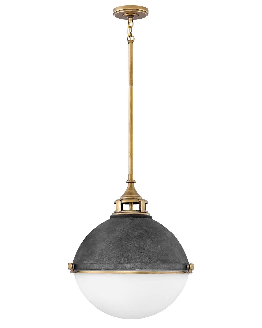 Fletcher LED Pendant in Aged Zinc