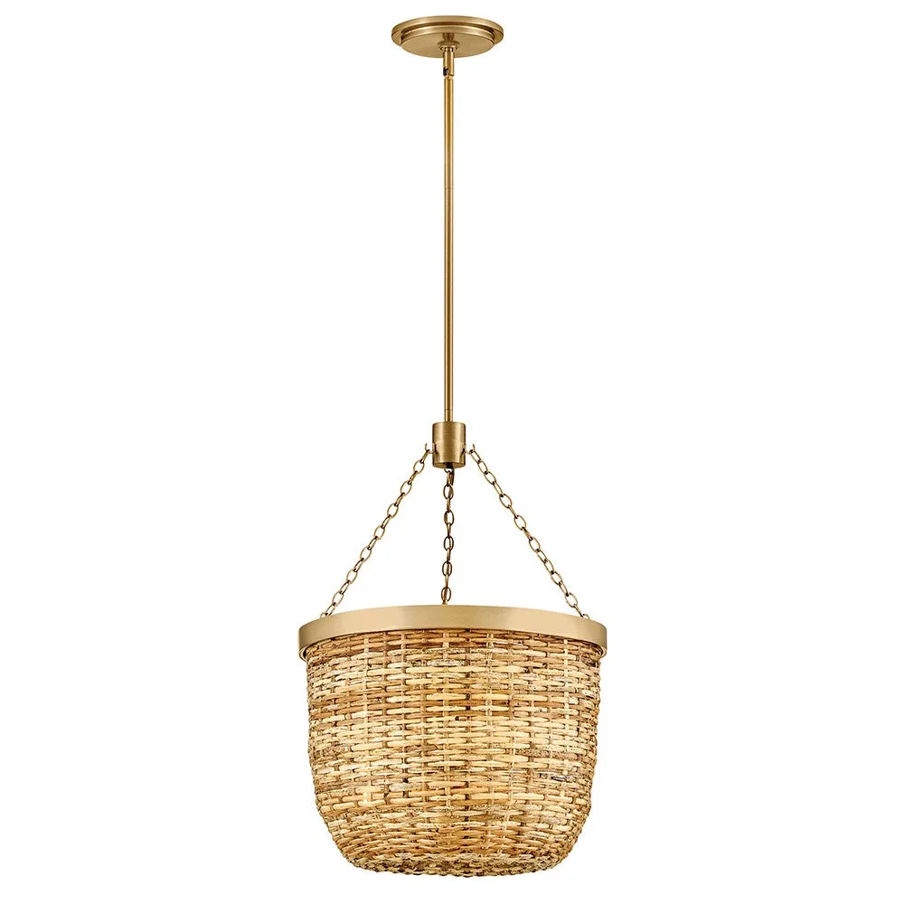 Sanibel LED Pendant in Lacquered Brass
