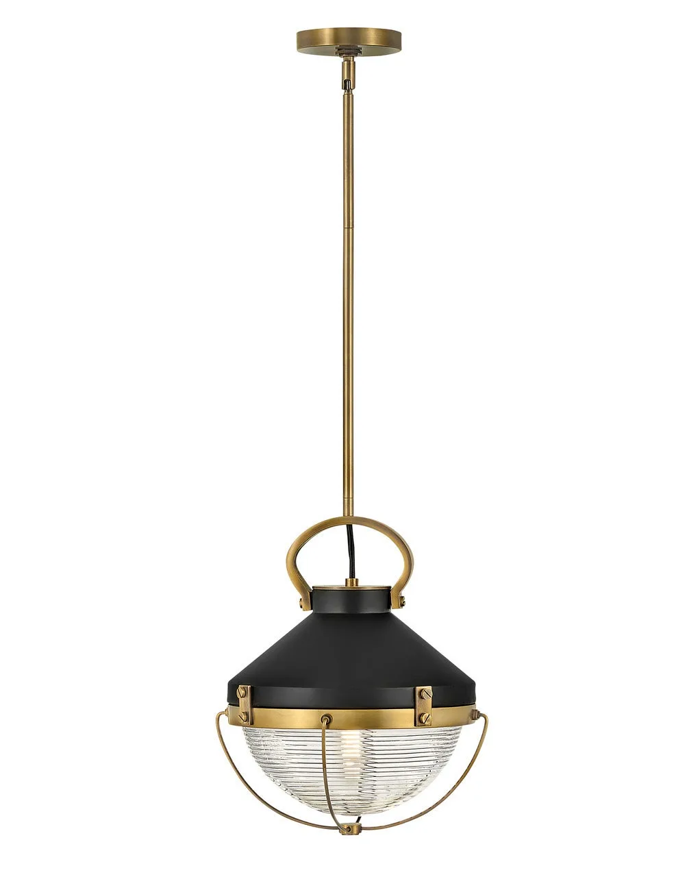 Crew LED Pendant in Heritage Brass