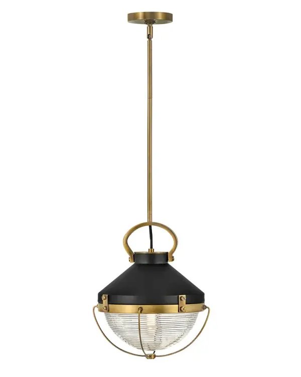 Crew LED Pendant in Heritage Brass