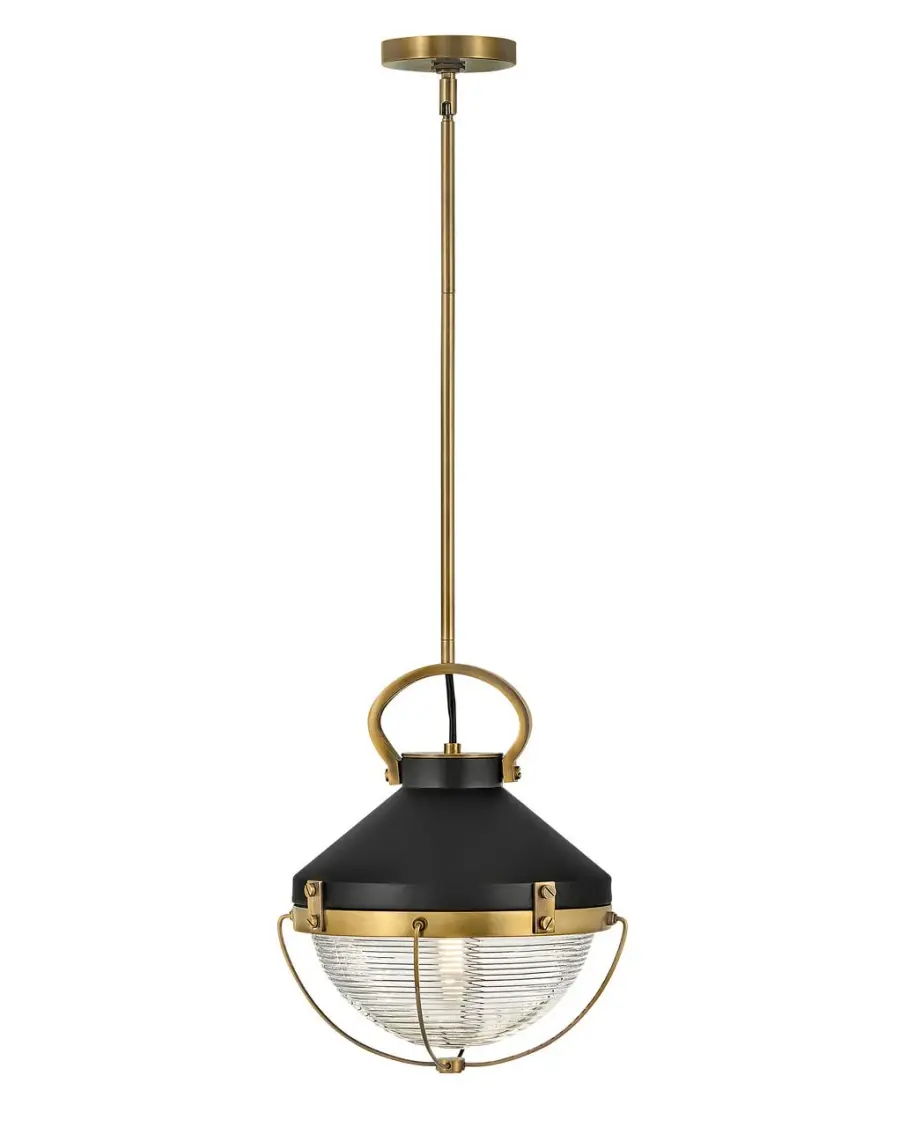 Crew LED Pendant in Heritage Brass