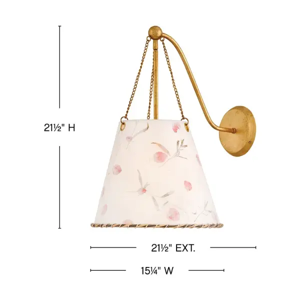 Primrose LED Wall Sconce in Distressed Brass - Image 10