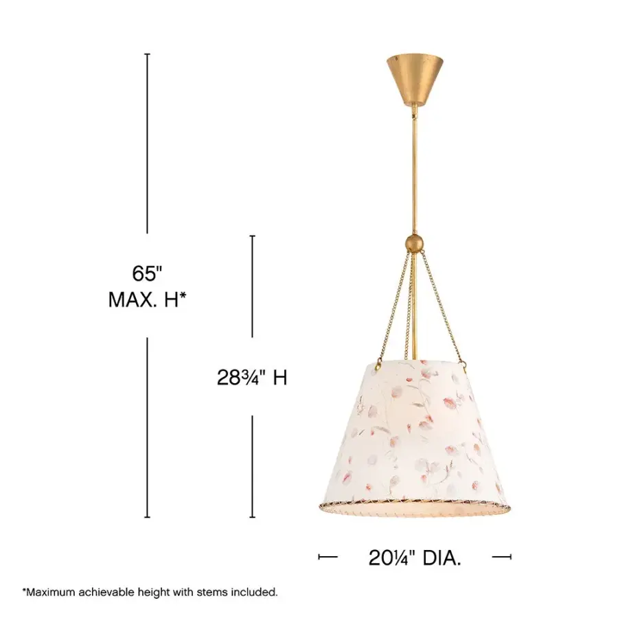 Primrose LED Pendant in Distressed Brass - Image 11
