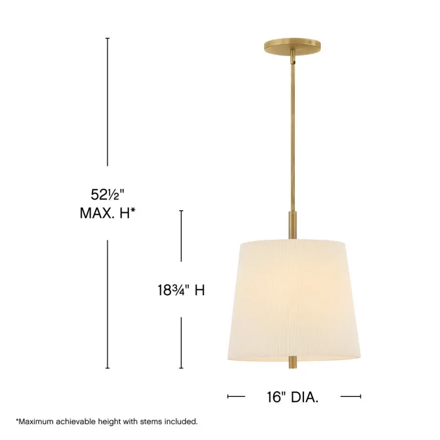 Clive LED Pendant in Heritage Brass - Image 7