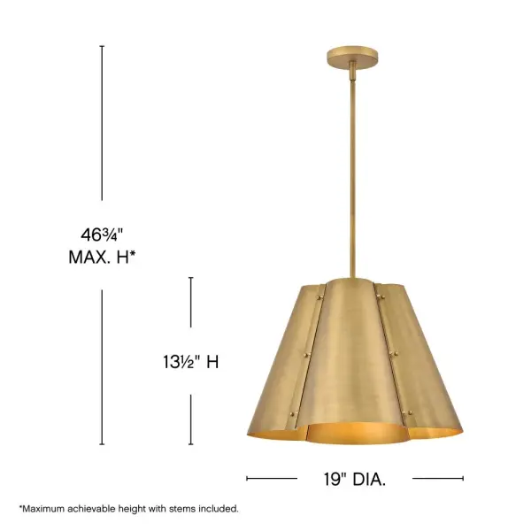 Bowman LED Pendant in Heritage Brass - Image 7