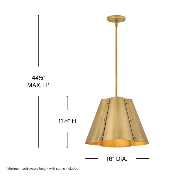Bowman LED Pendant in Heritage Brass - Image 7