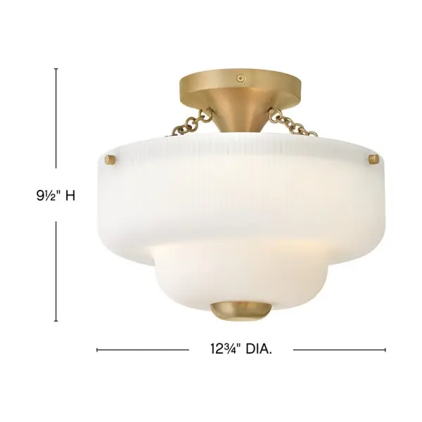 Adella LED Semi-Flush Mount in Lacquered Brass - Image 7