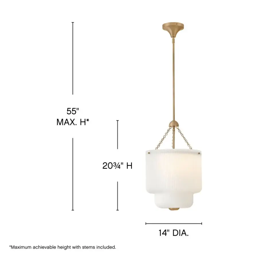 Adella LED Pendant in Lacquered Brass - Image 8