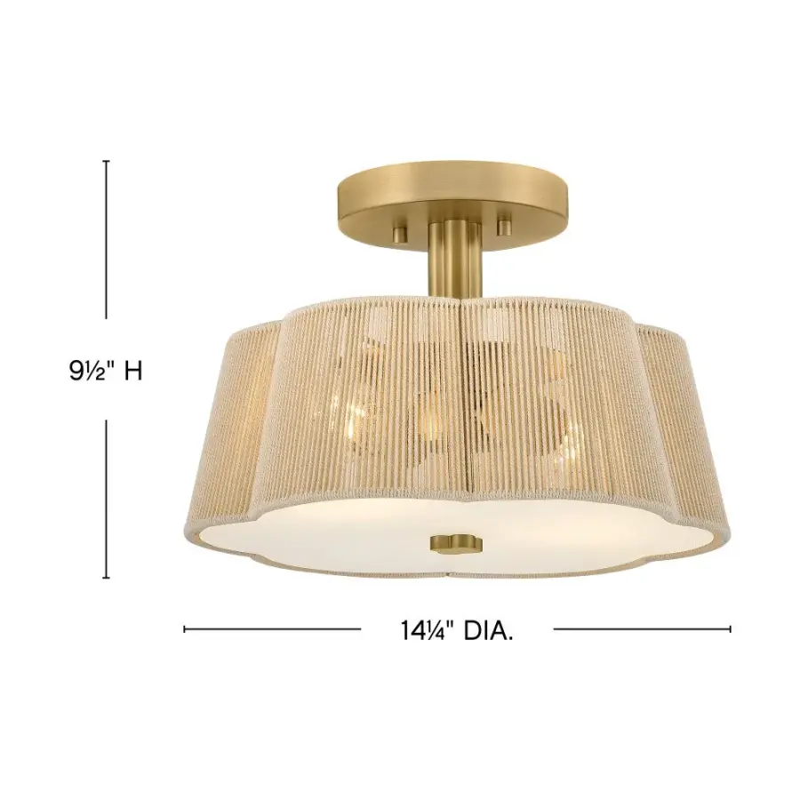 Sasha LED Semi-Flush Mount in Lacquered Brass - Image 8