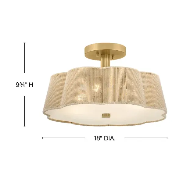 Sasha LED Semi-Flush Mount in Lacquered Brass - Image 8