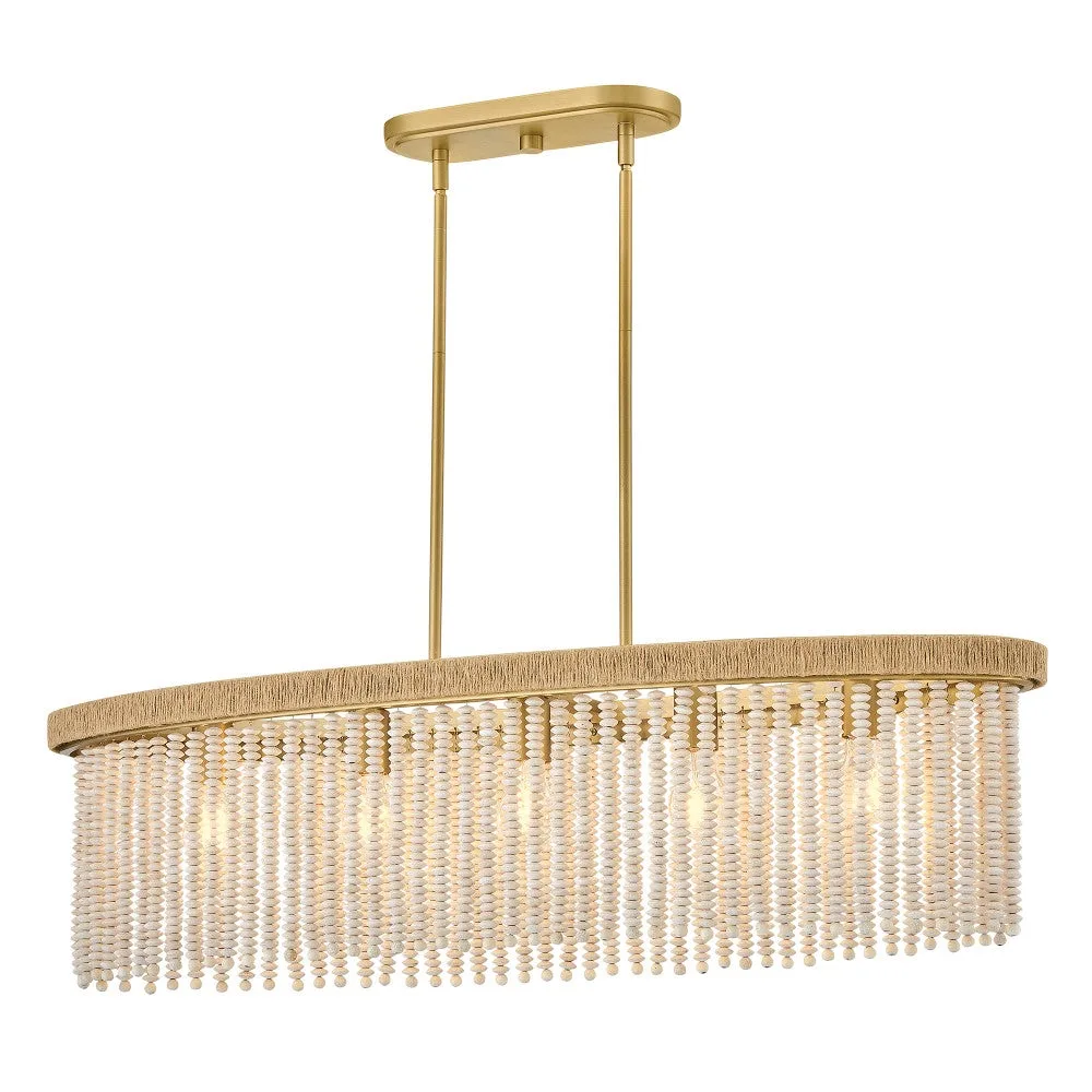 Indra LED Linear Pendant in Lacquered Brass
