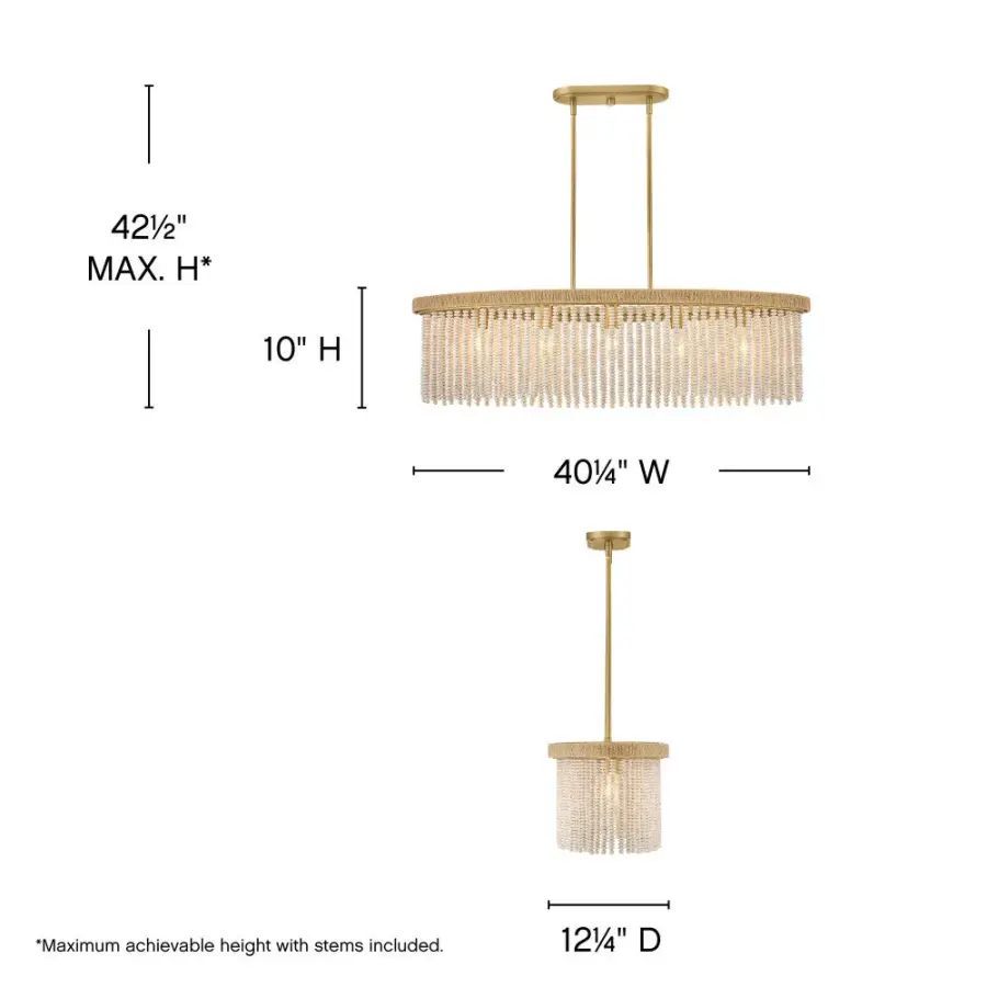 Indra LED Linear Pendant in Lacquered Brass - Image 8