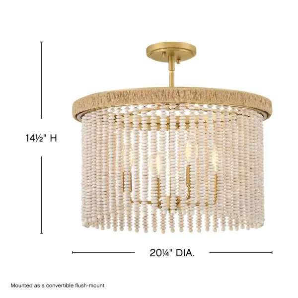 Indra LED Convertible Semi-Flush Mount in Lacquered Brass - Image 10
