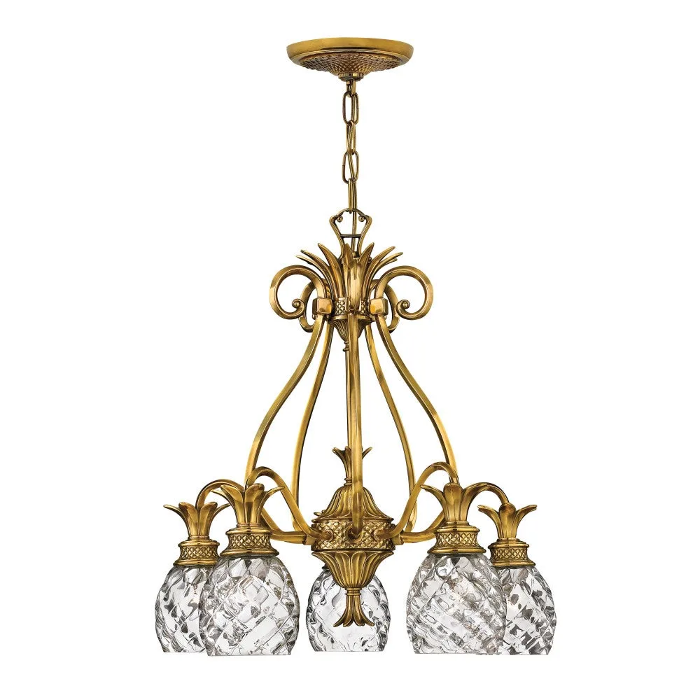 Plantation LED Chandelier in Burnished Brass