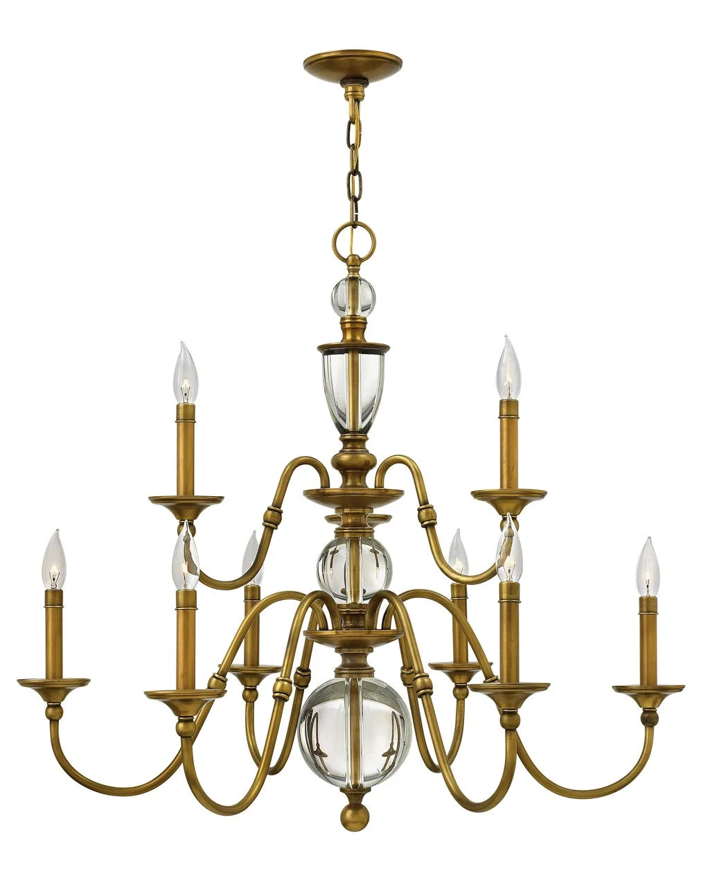 Eleanor LED Chandelier in Heritage Brass