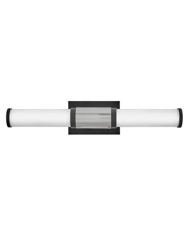 A timeless and tailored design with versatile, two-toned finish options ensures Zevi will shine among various décors. Both industrial in form and transitional in style, Zevi features a striking, signature ribbed cuff that centers an etched opal glass baton. This integrated LED sconce can be mounted vertically and horizontally and comes in three finish combinations. - alternate view