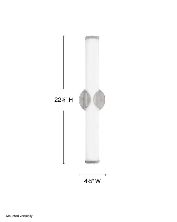 A slim, streamlined profile paired with the integrated LED light makes Femi your go-to for transitional style. Illumination elegantly extends from the cast ribbed cuff, adding an element of appeal that captures the unexpected. The matching cast end caps balance the linear design for a fixture with instant style gratification in Brushed Nickel, Black Oxide, or Lacquered Brass finish options. - alternate view