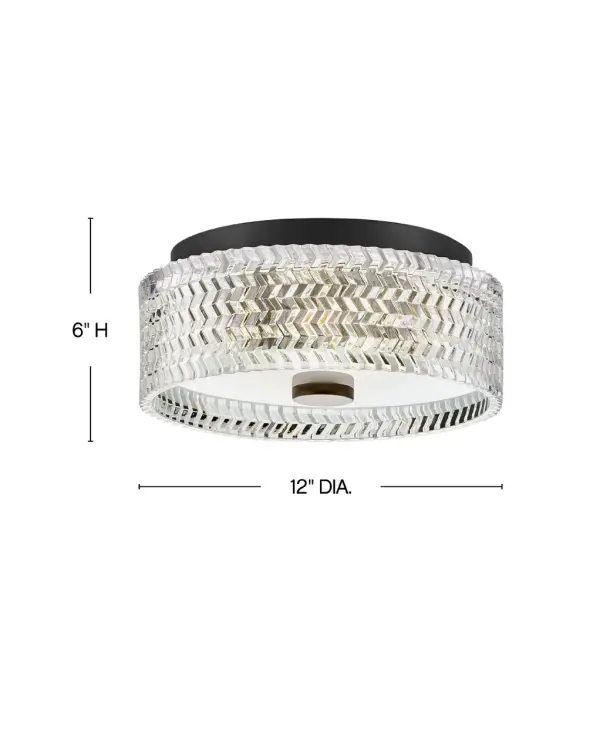 Elegant with a modern edge, Elle’s graceful design features rich chevron-cut glass that beautifully refracts light and creates a dramatic focal point within your space. The gleaming metal finish adds a hint of glam and a touch of radiance to any décor. - alternate view