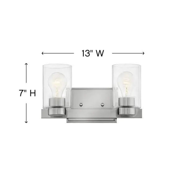 Miley’s chic design complements a variety of decors with its sleek lines and elegant glass shape. The cast stepped back plate and cast glass holders in Chrome or Brushed Nickel finishes add to its beauty. - alternate view