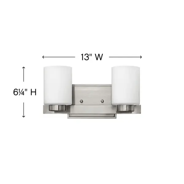 Miley’s chic design complements a variety of decors with its sleek lines and elegant glass shape. The cast stepped back plate and cast glass holders in Chrome or Brushed Nickel finishes add to its beauty. - alternate view
