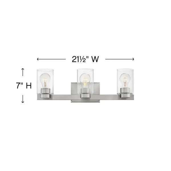 Miley’s chic design complements a variety of decors with its sleek lines and elegant glass shape. The cast stepped back plate and cast glass holders in Chrome or Brushed Nickel finishes add to its beauty. - alternate view