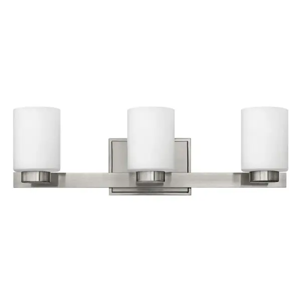 Miley’s chic design complements a variety of decors with its sleek lines and elegant glass shape. The cast stepped back plate and cast glass holders in Chrome or Brushed Nickel finishes add to its beauty.