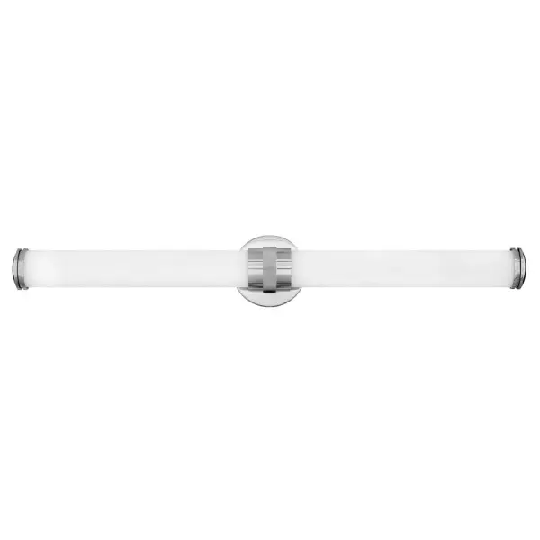 Remi’s slim profile and sophisticated details seamlessly merge with LED technology to master both form and function. The etched white glass cylinder is finely detailed with precise, stepped end caps, and the cast knurled bracelet in luxe finish options is artfully crafted with vintage appeal. This chic, transitional design ensures Remi’s ability to complement a wide variety of bath or interior spaces.