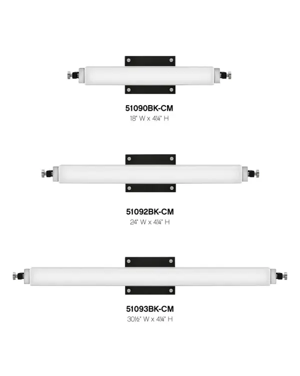 Rollins is both industrial in form and transitional in style. Unique rectangular etched opal glass has softly rounded edges offset by contrasting details on the backplate and the square knobs anchoring either end. This integrated LED design comes in two finish combinations, Black with Chrome and Black with Heritage Brass, and can be hung both vertically and horizontally.