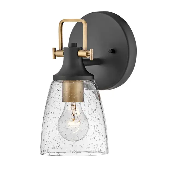 With style elements that blend both hip and historical, Easton exudes a modern industrial vibe. Bold clear seedy glass shades pair with a distinctive top yoke and vintage-inspired knobs for a robust silhouette.