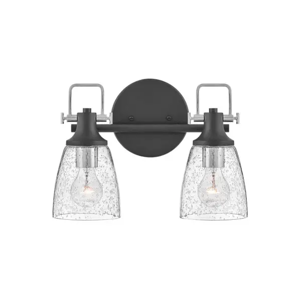 With style elements that blend both hip and historical, Easton exudes a modern industrial vibe. Bold clear seedy glass shades pair with a distinctive top yoke and vintage-inspired knobs for a robust silhouette.