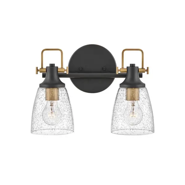 With style elements that blend both hip and historical, Easton exudes a modern industrial vibe. Bold clear seedy glass shades pair with a distinctive top yoke and vintage-inspired knobs for a robust silhouette.