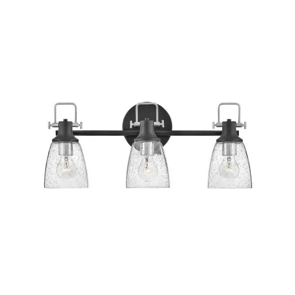 With style elements that blend both hip and historical, Easton exudes a modern industrial vibe. Bold clear seedy glass shades pair with a distinctive top yoke and vintage-inspired knobs for a robust silhouette.