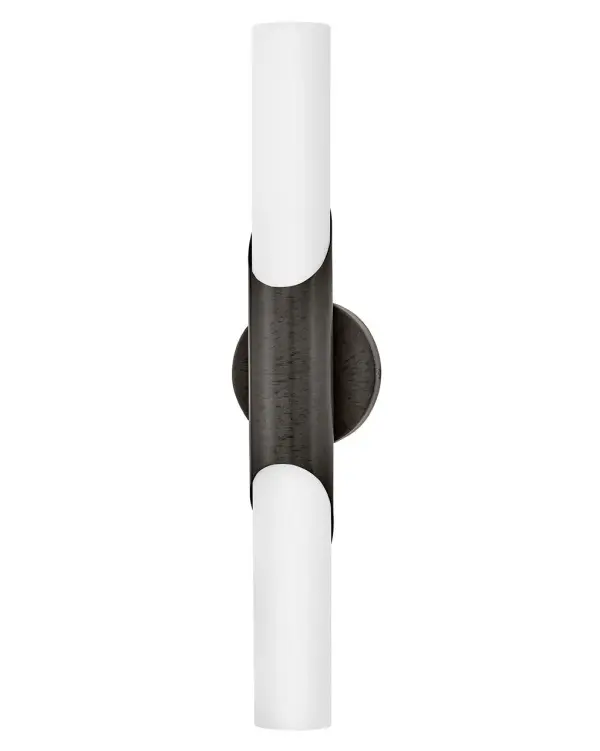 Grace is simply elegant and perfectly named. Featuring a beautifully modern silhouette enhanced by a bias-cut central cuff, this feminine fixture has a timeless aesthetic that complements any décor style. Smooth etched opal glass is paired with a Textured Black Oxide or Textured Heritage Brass finish, providing contrast and subtle detail.