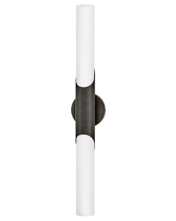 Grace is simply elegant and perfectly named. Featuring a beautifully modern silhouette enhanced by a bias-cut central cuff, this feminine fixture has a timeless aesthetic that complements any décor style. Smooth etched opal glass is paired with a Textured Black Oxide or Textured Heritage Brass finish, providing contrast and subtle detail.