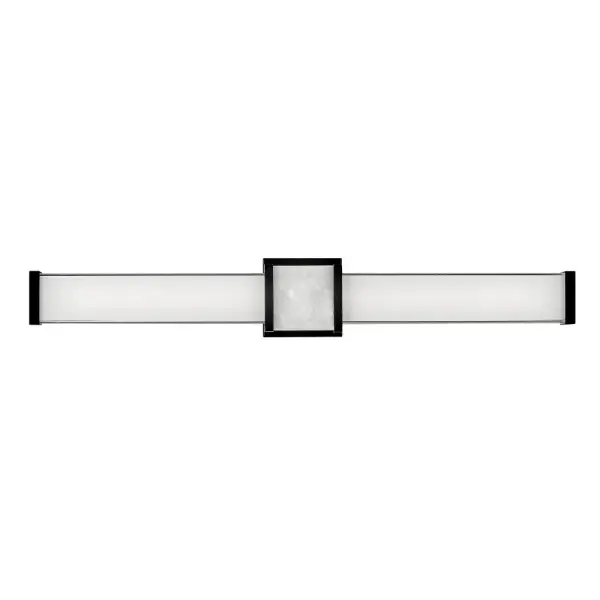 Turn your bathroom into a sanctuary with Pietra. Luxe materials and meticulous craftmanship add to the spa-like zen of this integrated LED collection. A prominent cast center bracelet features a piece of solid stone with natural veining and subtle coloration that gleams against the Chrome or Black finish. Sophisticated details including cast endcaps and mitered glass complete this captivating look.