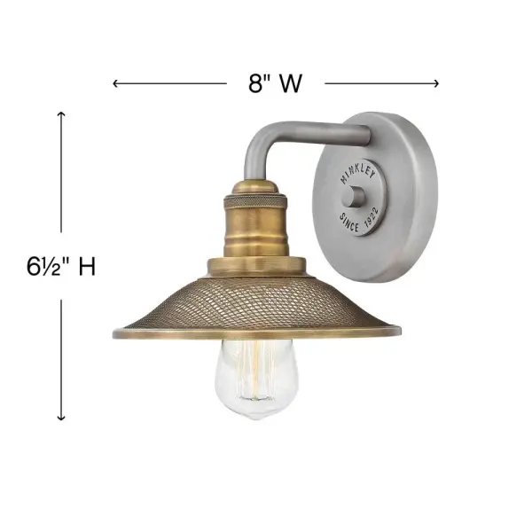 Rigby is inspired by the Americana barn light, reborn as a chic interior retro classic. Features such as cast socket covers, mesh shades, canopy detail and two-tone finish options combine the best in both vintage and industrial design elements. - alternate view