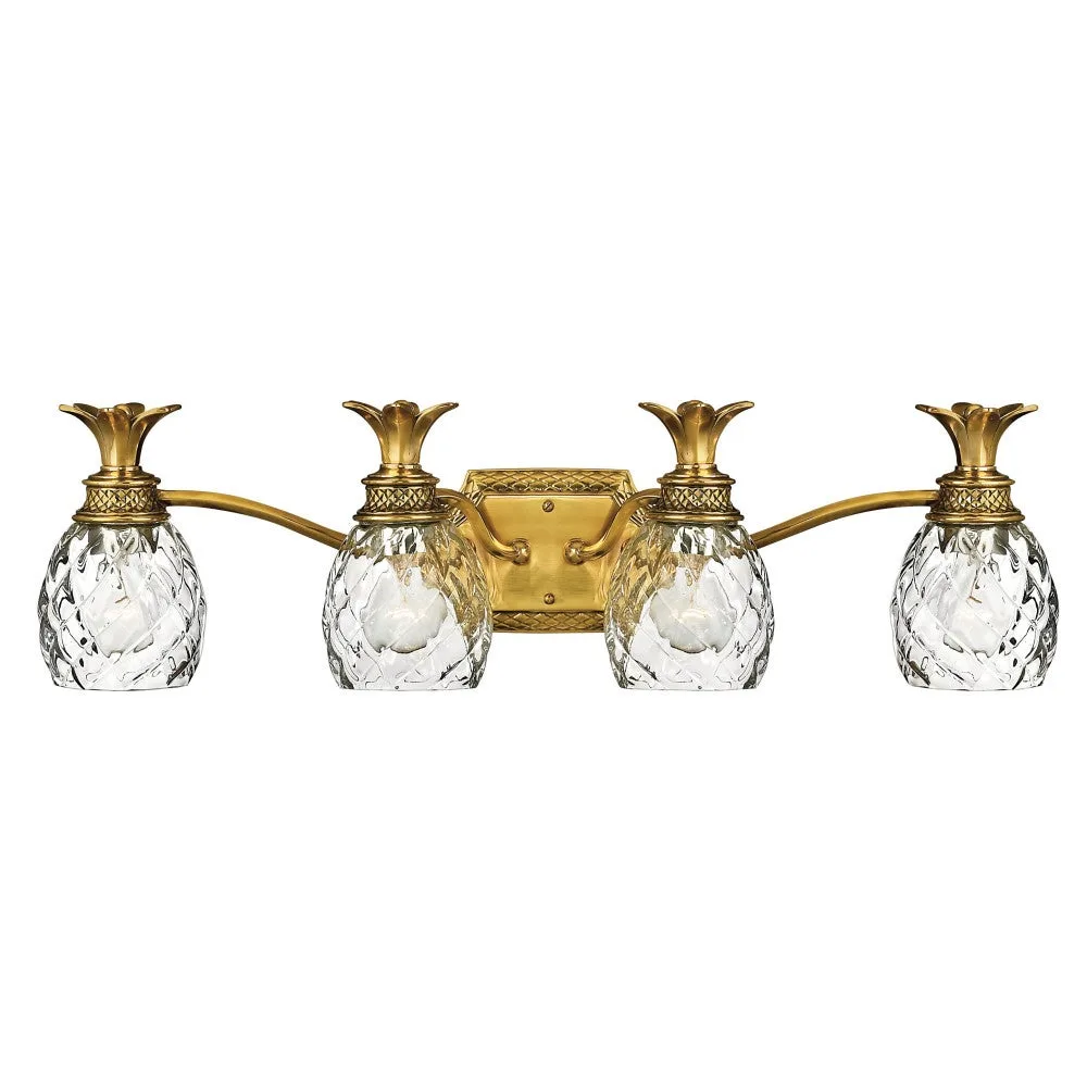 Plantation LED Vanity Light in Burnished Brass