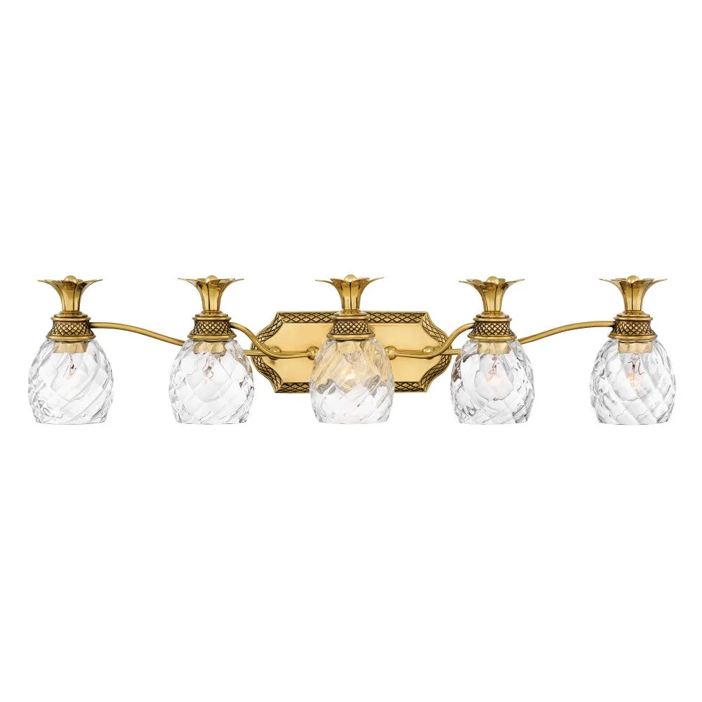 Plantation LED Vanity Light in Burnished Brass