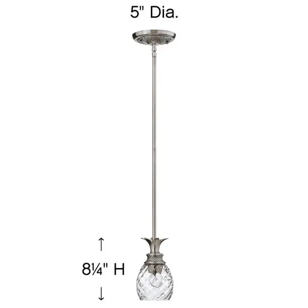 The Plantation mini pendant combines ornate traditional styling with contemporary LED technology. Its signature pineapple-shaped design and elaborate cast detailing create sophisticated charm perfect for intimate spaces. - alternate view