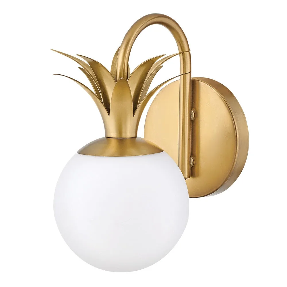 Palma LED Vanity Light in Heritage Brass