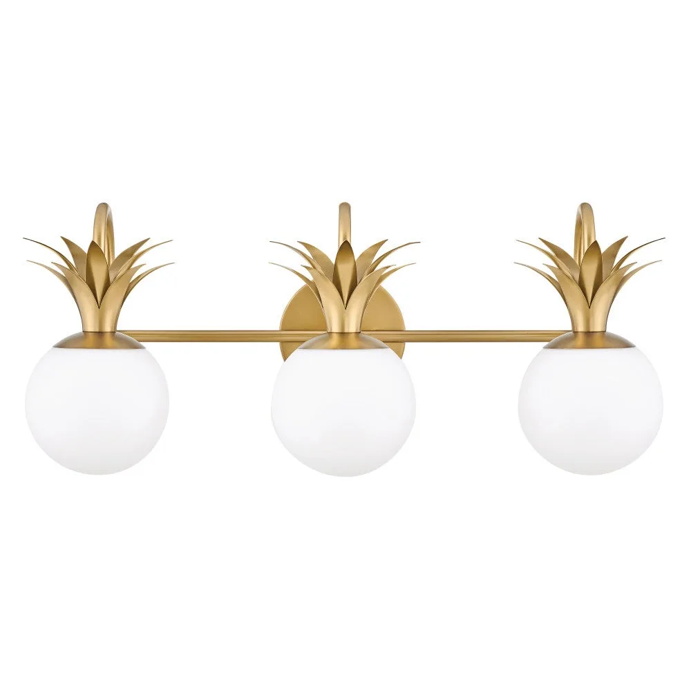Palma LED Vanity Light in Heritage Brass