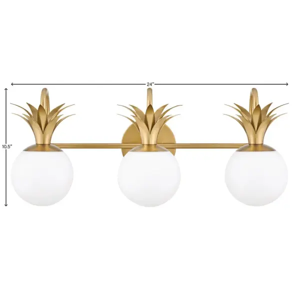 Palma LED Vanity Light in Heritage Brass - Image 5
