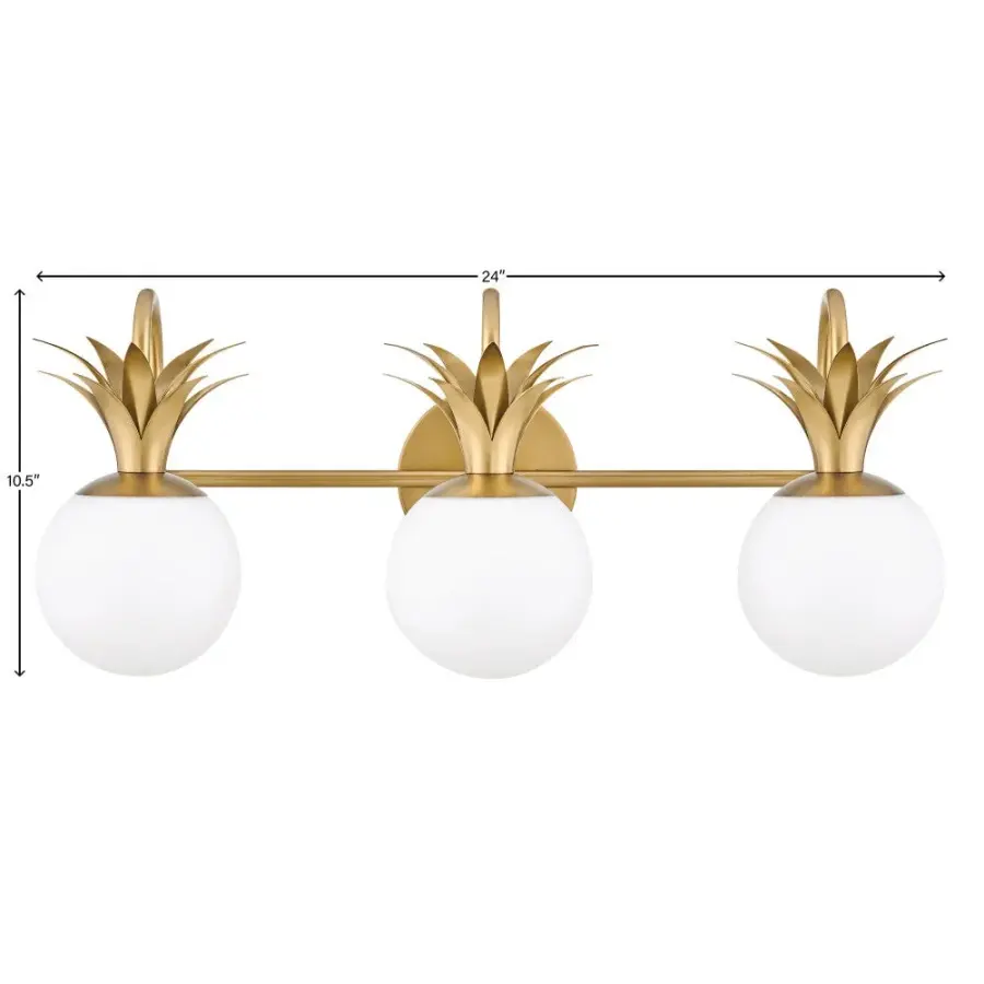 Palma LED Vanity Light in Heritage Brass - Image 5