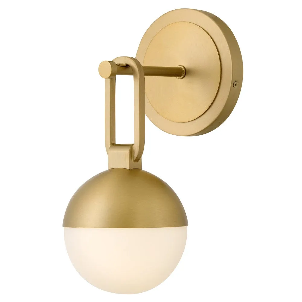 Bowie LED Wall Sconce in Lacquered Brass
