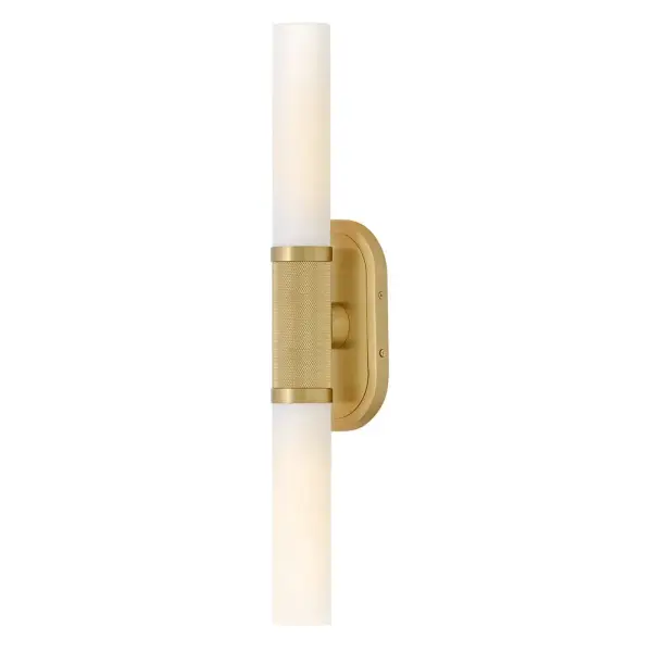 The Thayer LED Wall Sconce combines transitional elegance with energy-efficient LED technology. Its elongated silhouette and knurled detailing create visual interest, while etched opal glass provides soft, diffused light perfect for bathrooms and hallways.