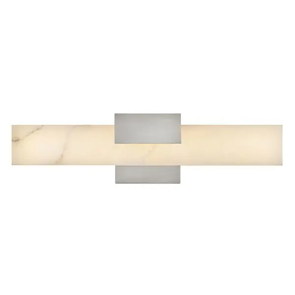 Cadiz celebrates the beauty of organic details in its large natural alabaster panels. Every element is softly illuminated by dimmable, integrated LEDs, emphasizing the stone’s unique variations in color and pattern. Modern metal features are finished in Brushed Nickel, Black Oxide, or Heritage Brass.