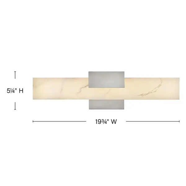 Cadiz celebrates the beauty of organic details in its large natural alabaster panels. Every element is softly illuminated by dimmable, integrated LEDs, emphasizing the stone’s unique variations in color and pattern. Modern metal features are finished in Brushed Nickel, Black Oxide, or Heritage Brass. - alternate view