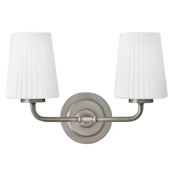 Combining classic elegance with contemporary details, McKenna’s timeless silhouette shines with delicate contours. Pleated Etched Opal glass and beautiful linear details along the frame bring a touch of refinement to your décor. - alternate view