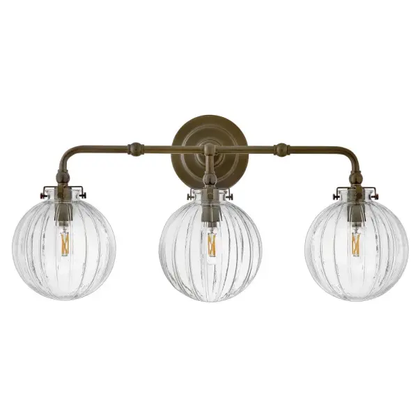 Combining vintage charm with practical design, Helene’s graceful, ribbed glass globes cast beautifully refracted light. Delicate detailing and unique knobs that secure each shade are complemented by versatile finishes that perfectly accentuate your space. - alternate view
